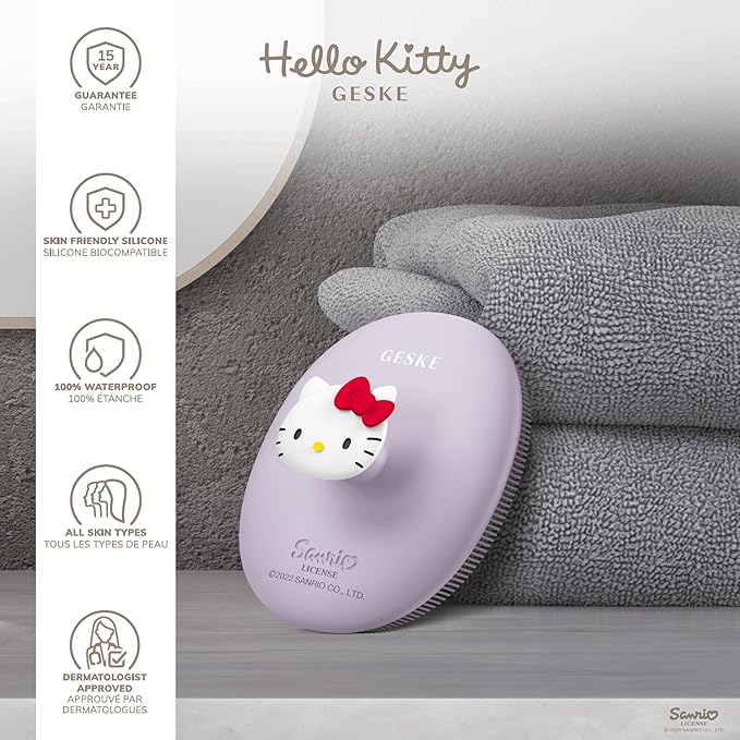x Hello Kitty | SmartAppGuided 3-in-1 Professional Facial Brush | Soft Silicone With Handle | Gentle Cleansing for Routine Skincare
