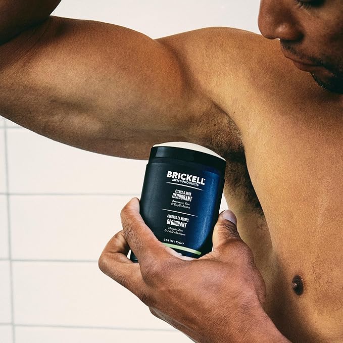 Brickell Men's Products Natural Deodorant For Men, Natural and Organic, Aluminum, Alcohol, and Baking Soda Free, 2.65 Ounce, Citrus & Herb