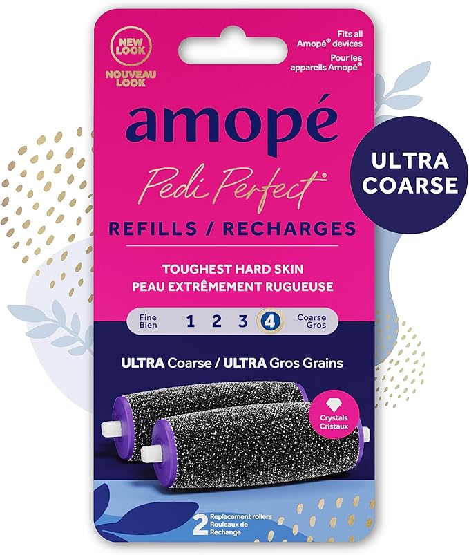 Amope Pedi Perfect Electronic Foot File Refills - Ultra Coarse, Removes Hard and Dead Skin - 2 Count