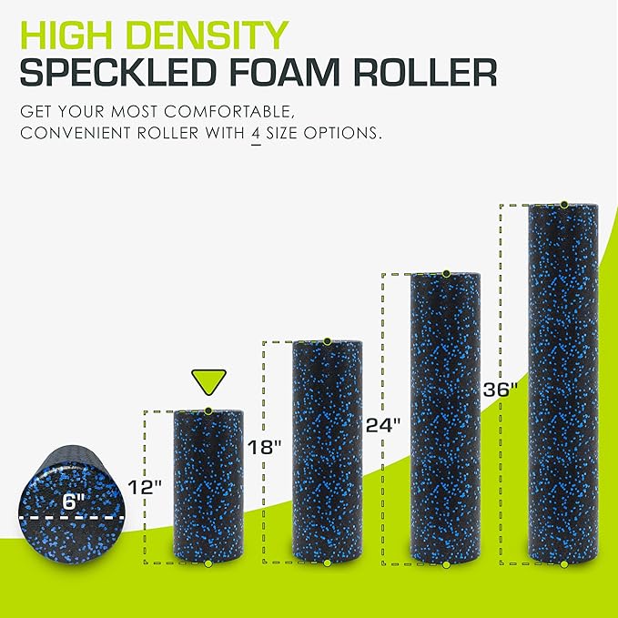ProsourceFit High Density Foam Rollers 18 - inches Long, Firm Full Body Athletic Massager for Back Stretching, Yoga, Pilates, Post Workout Trigger Point Release, Pink