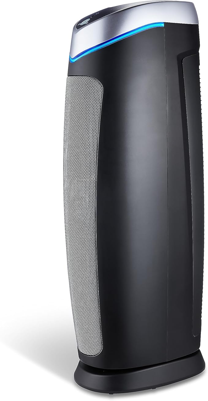 GermGuardian 5-In-1 HEPA Air Purifier for Home, Large Rooms Up To 915 Sq. Ft. with HEPA Pet Air Filter, UV-C Light & Odor Reduction, AC5250PT, 28" Tower, Black