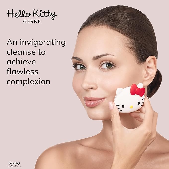x Hello Kitty SmartAppGuided Facial Brush | 3 in 1 | Skin Cleansing Silicone | Routine Skincare | Gentle Cleansing | Facial Cleanser