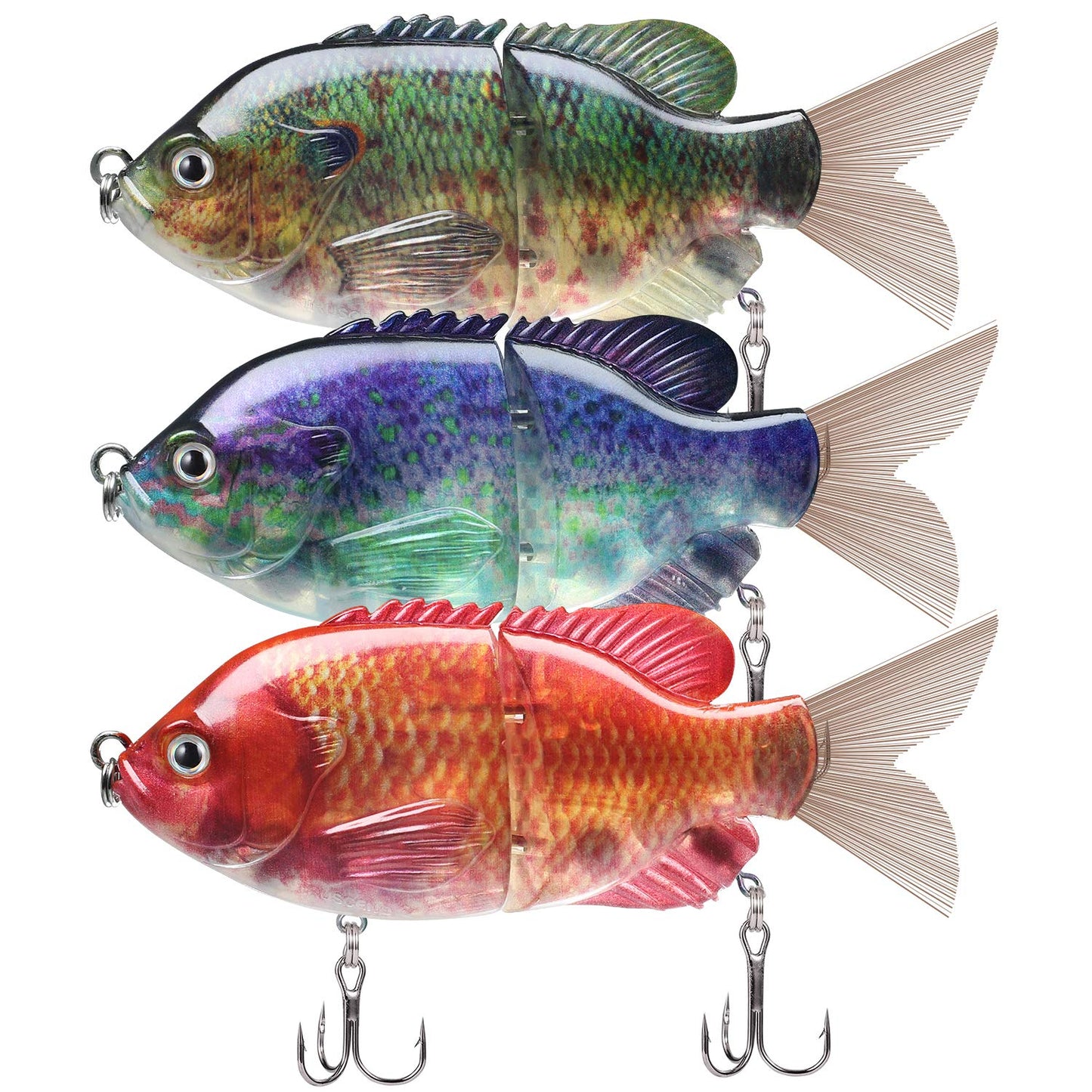 TRUSCEND Fishing Lures for Bass Trout Segmented Multi Jointed Swimbaits Slow Sinking Swimming Lures for Freshwater Saltwater Fishing Lures Kit