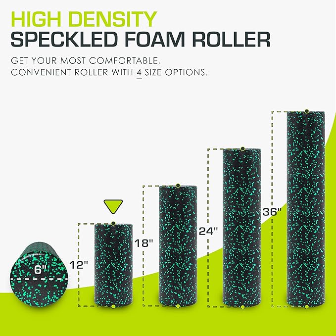 ProsourceFit High Density Foam Rollers 18 - inches Long, Firm Full Body Athletic Massager for Back Stretching, Yoga, Pilates, Post Workout Trigger Point Release, Pink