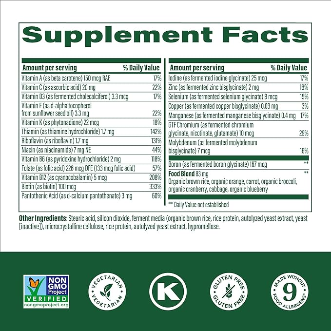 MegaFood Kids One Daily Multivitamin - Convenient Mini Multivitamin for Kids - with Zinc, Vitamins C, B & D - Vegetarian, Gluten Free, Non GMO - 30 Tablets, 30 Servings