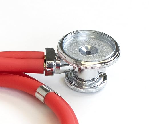 Primacare DS-9295-RD 30" Sprague Rappaport Style Stethoscope for Doctors, Nurses and Medical Students, First Aid Professional Dual Head Cardiology Kit for Men, Women and Pediatric, RED