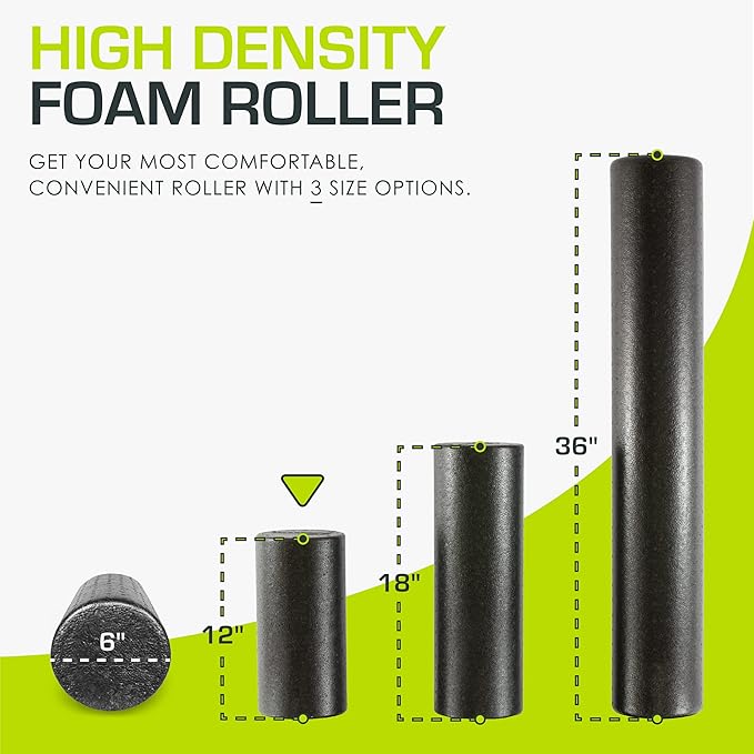 ProsourceFit High Density Foam Rollers 18 - inches Long, Firm Full Body Athletic Massager for Back Stretching, Yoga, Pilates, Post Workout Trigger Point Release, Pink