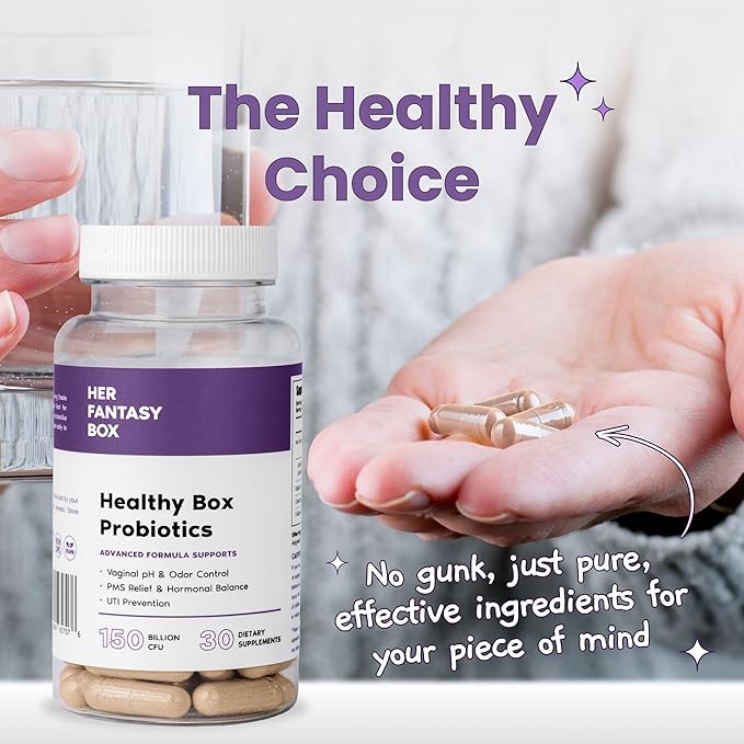 Her Fantasy Box | Healthy Box Probiotics Vaginal Care Advanced Formula for PMS Relief, Hormonal Balance, and UTI Prevention