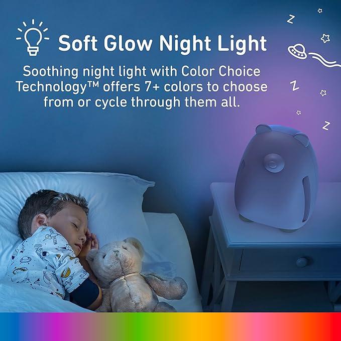 Pure Enrichment PureBaby Kids Bear Air True HEPA Air Purifier - Energy Star Rated, 4 Stage Air Filtration, UV-C Light, and Night Light for Medium-Large Rooms - Baby Nurseries, Kid Bedrooms (White)