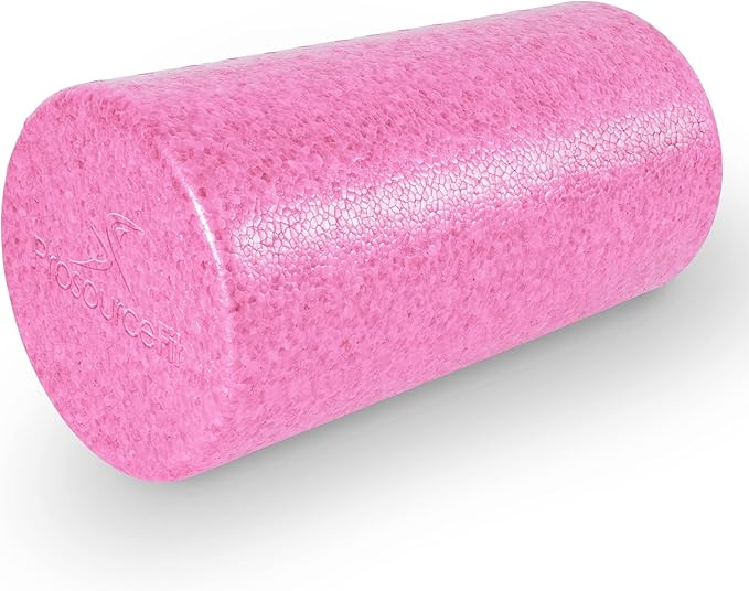 ProsourceFit High Density Foam Rollers 18 - inches Long, Firm Full Body Athletic Massager for Back Stretching, Yoga, Pilates, Post Workout Trigger Point Release, Pink