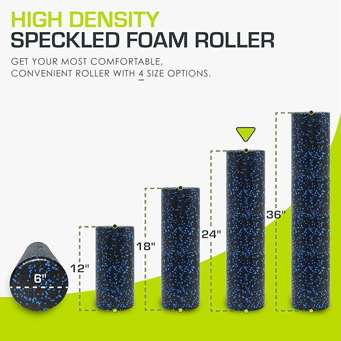 ProsourceFit High Density Foam Rollers 18 - inches Long, Firm Full Body Athletic Massager for Back Stretching, Yoga, Pilates, Post Workout Trigger Point Release, Pink