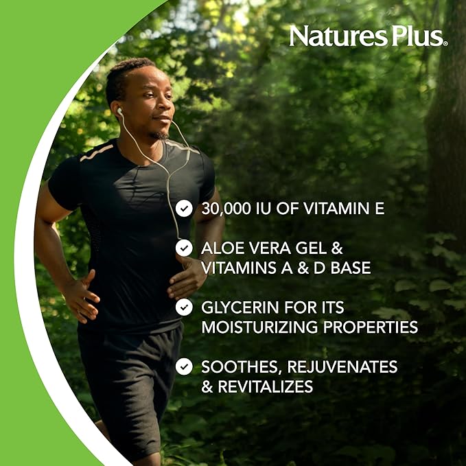Natures Plus Vitamin E Cream - 30,000 iu, 2.2 oz - Helps Relieve Dry Skin, May Soothe Minor Skin Irritations- with MSM, Aloe Vera, Vitamins A & D - Vegan, Vegetarian