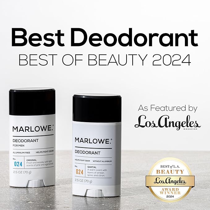 No. 024 Deodorant 2.5 oz, Jojoba Esters, Coconut Oil, Shea Butter & Tapioca Starch for Odor Protection, Formulated without Aluminum & Baking Soda, Warm & Spicy Santal Scent