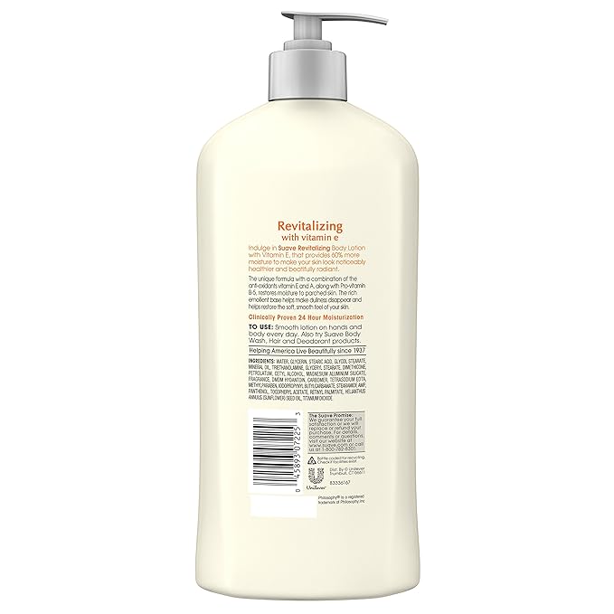 Suave Skin Solutions Body Lotion, Revitalizing with Vitamin E, 18 oz