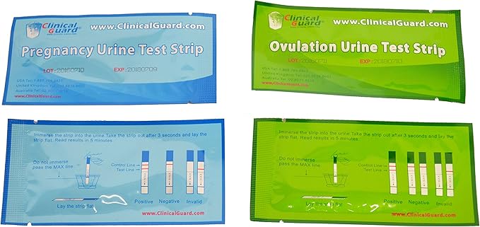Clinical Guard 14 Ovulation Test Strips and 5 Pregnancy Test Strips Combo Rapid HCG Test Fertility Ovulation Predictor Kit (19 Count)