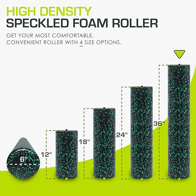 ProsourceFit High Density Foam Rollers 18 - inches Long, Firm Full Body Athletic Massager for Back Stretching, Yoga, Pilates, Post Workout Trigger Point Release, Pink