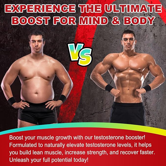 Testosterone Supplement for Men - Testosterone Booster for Men, 4X Strength Male Enhancing Supplement with Zinc, Ashwagandha, Maca Root for Workout, Muscle Builder, Performance - 60 Capsules