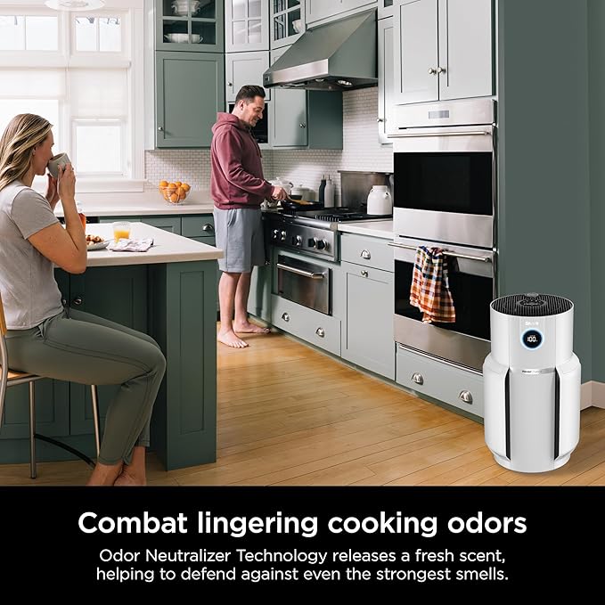 Shark Air Purifier for Home with NeverChange HEPA Air Filter, 1400 sq. ft. for Powerful Multi-Room Purification, 5-Year Filter, Filters Smoke, Captures 99.98% of Particles & Dust, HP302