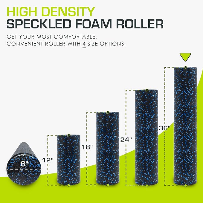 ProsourceFit High Density Foam Rollers 18 - inches Long, Firm Full Body Athletic Massager for Back Stretching, Yoga, Pilates, Post Workout Trigger Point Release, Pink