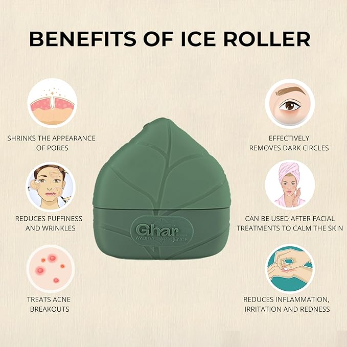 Ice Roller for Neck, Face & Eyes Massage, Reusable Facial Tool for Glowing & Tighten Skin (New Blue)