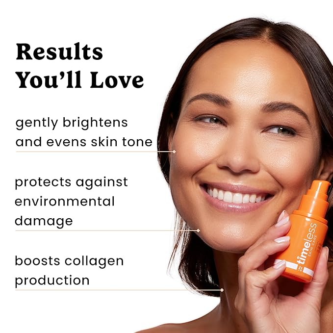 Timeless Skin Care Vitamin C Serum with Vitamin E & Ferulic Acid - Serum - for Oily & Dry Skin - Fragrance-Free - 1 Fl oz