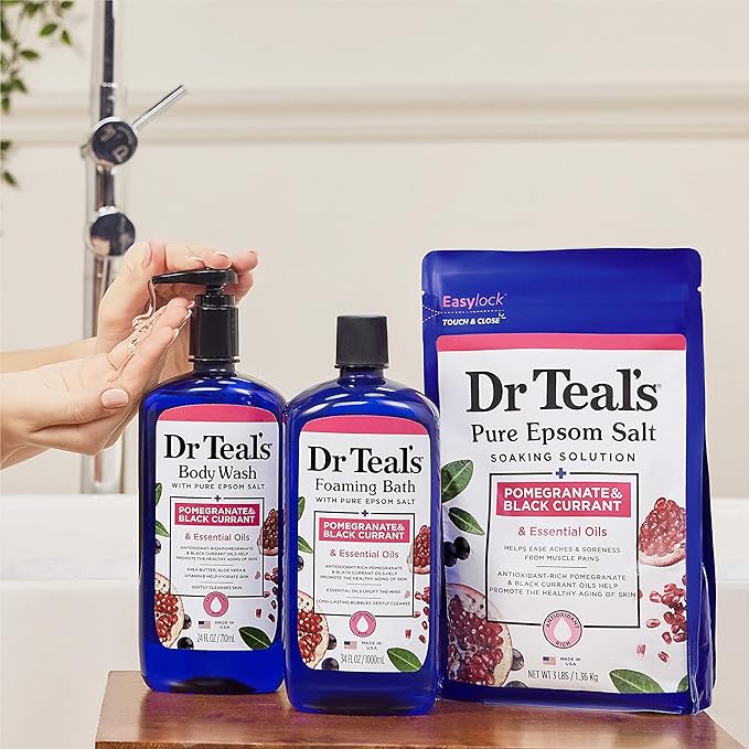 Dr Teal's Epsom Salt Magnesium Soak, Pomegranate & Black Currant, 3 lbs