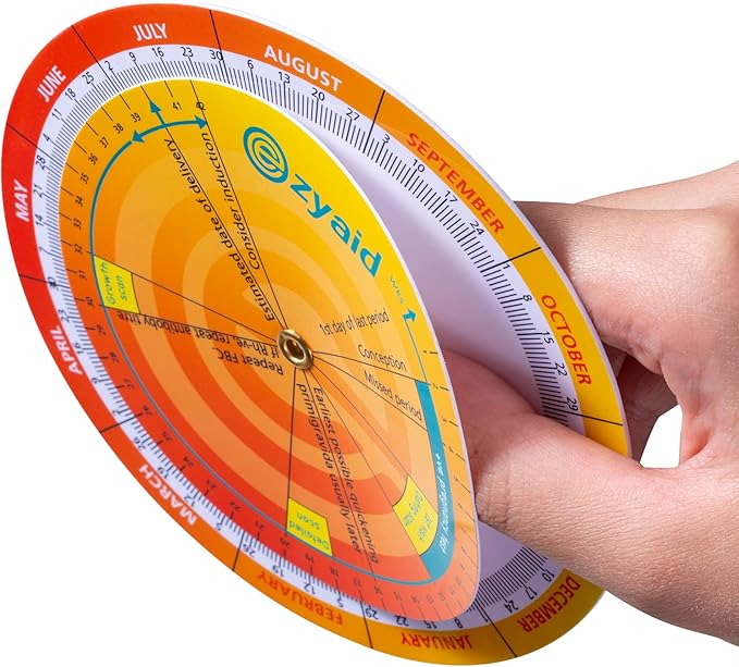 Pregnancy Wheel (Pack of 6), Due Date OB-GYN Calculator for Pregnant Women/Healthcare Providers, Gestational EDC/EDD Wheel with CRL, BPD, HC AC and FL Guide