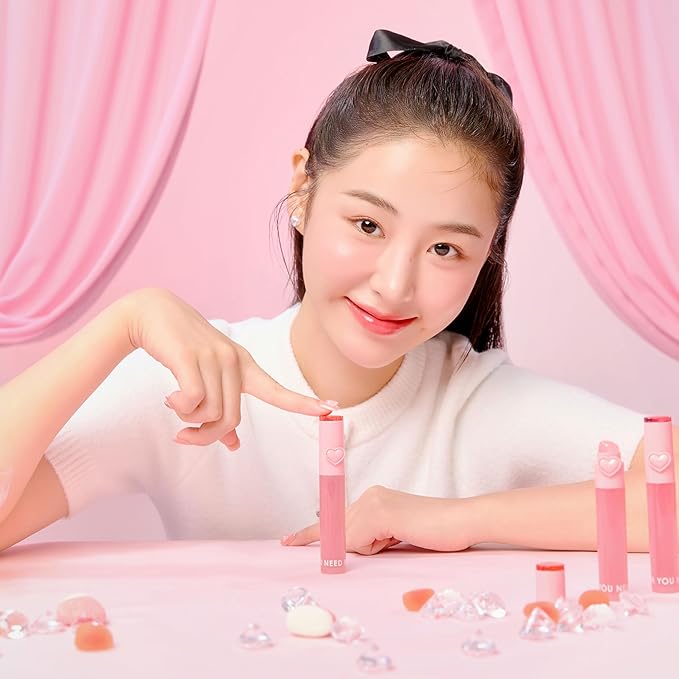 YNM Heart Jelling Tint (05 PEPPER JELLING, 0.09 oz) Silicone Lip Brush Included, K-Beauty, Non-Sticky, Moisturizing, Smudge-Proof, Korean Lip Tint, Long-Lasting, Vivid Color