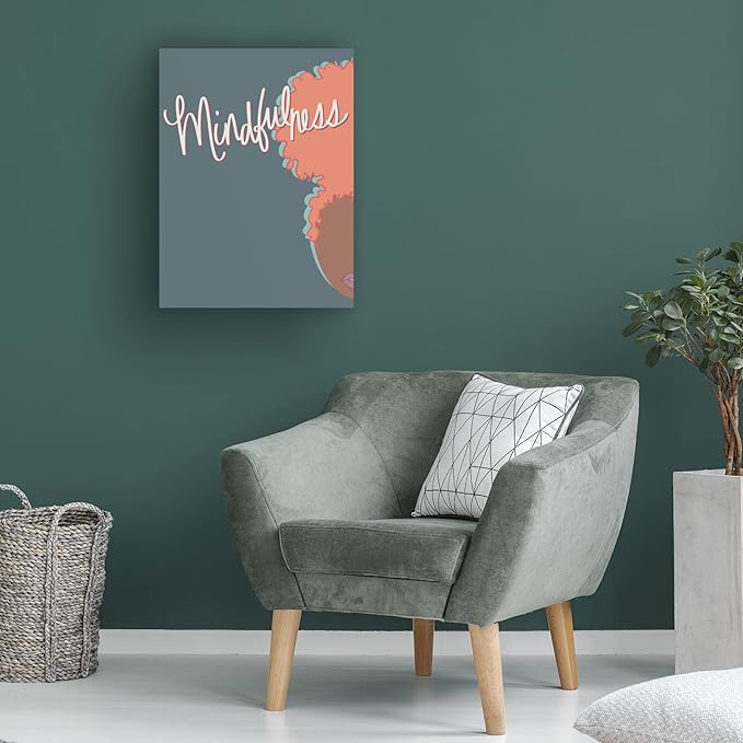 Trademark Fine Art Canvas Wall Art - Marlee Ash Calligraphy & Design 'Curly Mindfulness' Wall Art for Living Room, Bedroom, or Office Décor