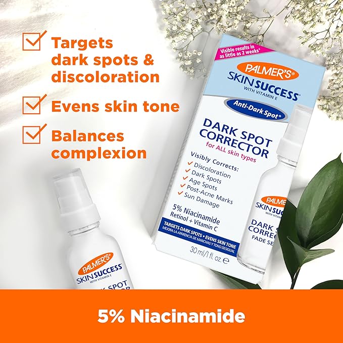 Palmer's Skin Success Dark Spot Corrector Fade Serum with Vitamin E and Niacinamide, Helps Reduce Dark Spots and Discoloration, Facial Serum for Uneven Skintone, 1 Ounce