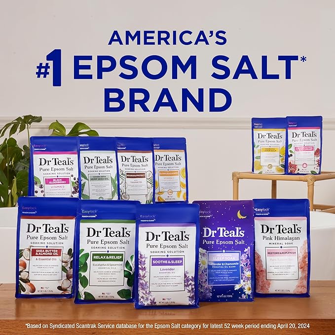 Dr Teal's Epsom Salt Magnesium Soak, Pomegranate & Black Currant, 3 lbs