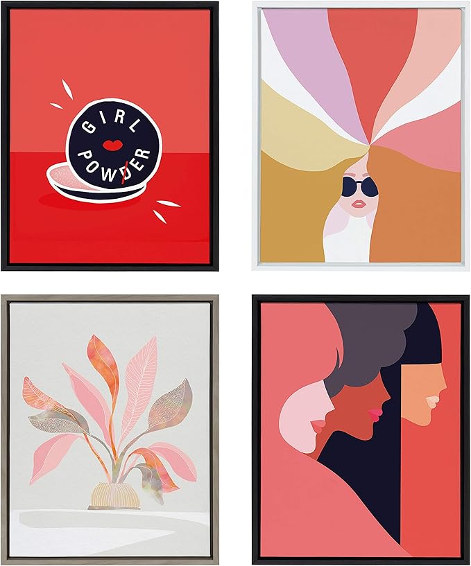 Kate and Laurel Sylvie We Can Framed Canvas Wall Art by Dominique Vari, 18x24 Black, Modern Inspirational Wall Decor