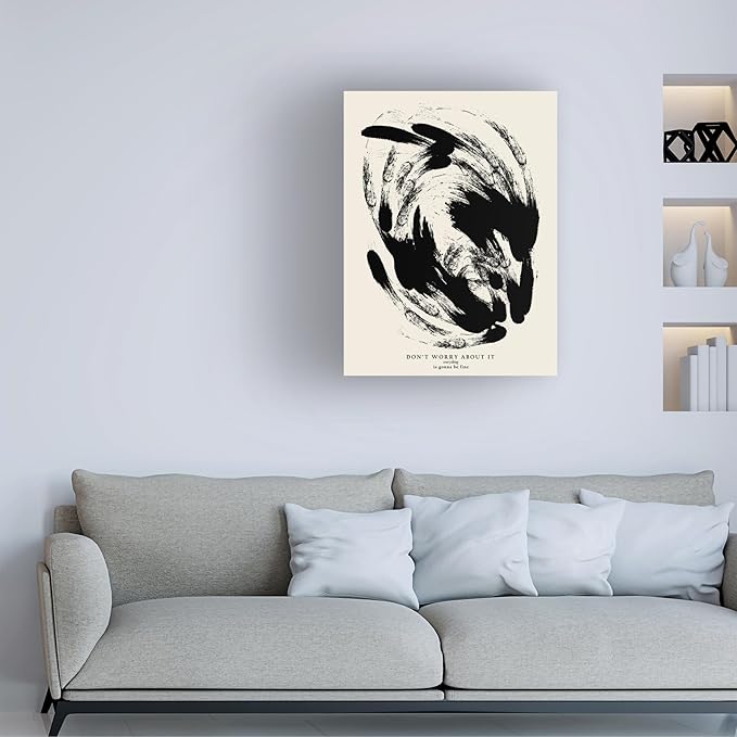 Trademark Fine Art Canvas Wall Art - NKTN 'Everything is gonna be fine' Wall Art for Living Room, Bedroom, or Office Décor