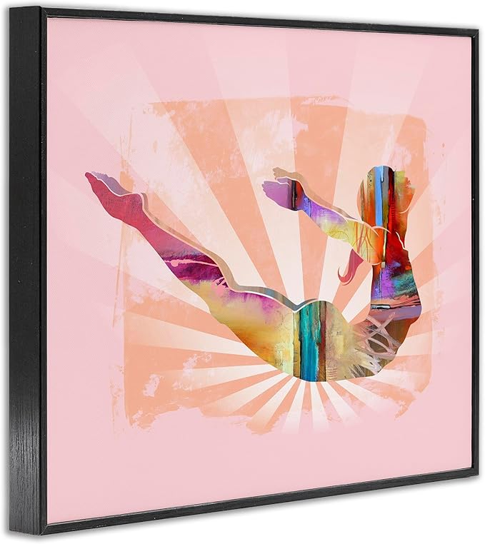 Stupell Industries Abstract Mindfulness Exercise Framed Giclee Wall Art Design by Tim Parker, Black Framed, 20 x 16