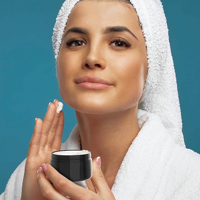 Black Jars, Cosmetic Containers With Lids, 2 Oz Jars With Lids, Body Butter Containers, For Lotion, Cream, Salve, Makeup, Powder, Travel, Body Scrub, Lip Scrub, Lip Balm, Beauty, Small, Empty, 24 Pack