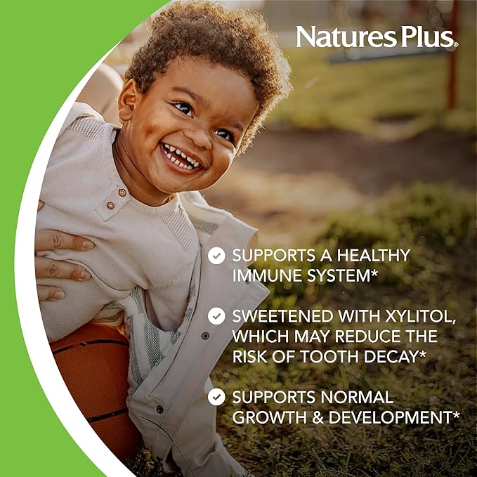 NaturesPlus Animal Parade Gold Multivitamin Children’s Chewables - Cherry Flavor - 60 Chewable Animal-Shaped Tablets - with Vitamin D3, K2 & Probiotics - 30 Servings