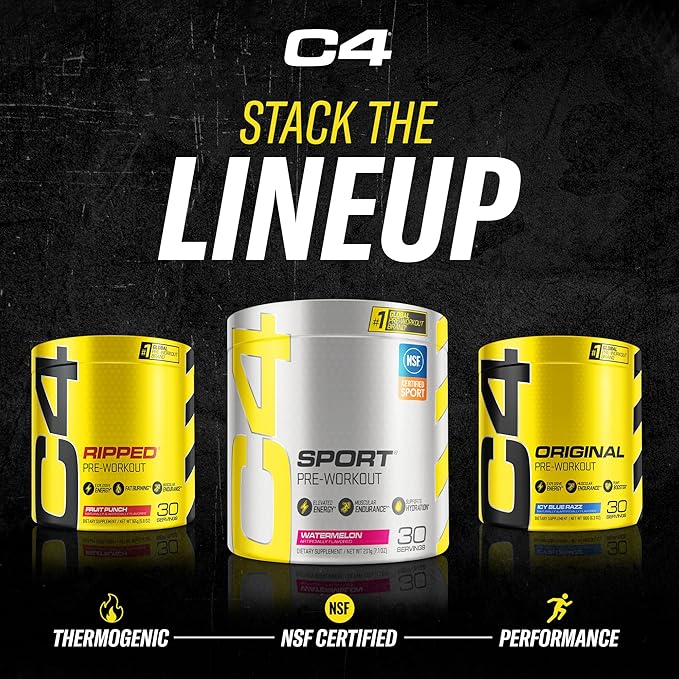Cellucor C4 Original Pre Workout Powder Pink Lemonade Vitamin C for Immune Support Sugar Free Preworkout Energy for Men & Women 150mg Caffeine + Beta Alanine + Creatine 60 Servings