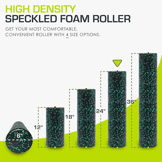 ProsourceFit High Density Foam Rollers 18 - inches Long, Firm Full Body Athletic Massager for Back Stretching, Yoga, Pilates, Post Workout Trigger Point Release, Pink