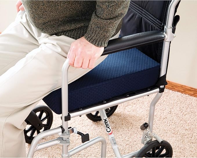 Carex Memory Foam Seat Cushion - Office Chair Cushion and Wheelchair Cushion - Comfortable Chair Pad, 18" x 16" x 3"
