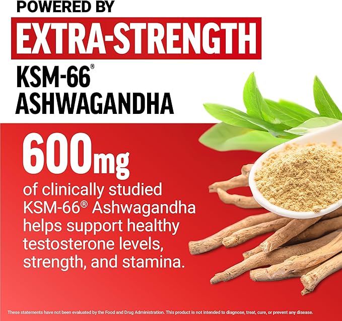 FORCE FACTOR Test X180, Testosterone Support for Men with Clinically Studied KSM-66 Ashwagandha, Boron, Vitamin D & Zinc, Support Testosterone & Performance, Berry Blast, 60 Soft Chews