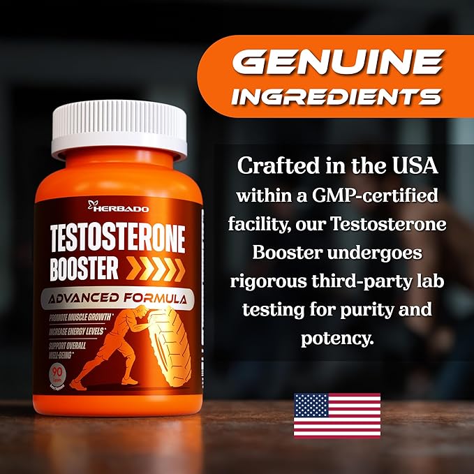 Testosterone Booster Supplement for Men - Male Enhancing Pills - Muscle Builder, Workout, Energy, Libido, Strength - Vitamin B6 B12, Zinc, Tongkat Ali, Fenugreek + More - Total Test Boost, 90 Capsules