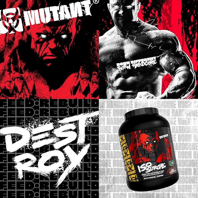 Mutant ISO Surge Whey Protein Isolate Powder Acts Fast to Help Recover, Build Muscle, Bulk and Strength, 5 lb - Cookies & Cream