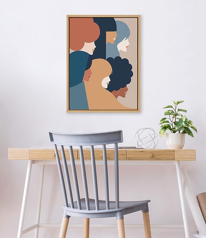 Kate and Laurel Syvlei We Persist Earthy Framed Canvas Wall Art by Dominique Vari, 18x24 Natural, Motivational Art for Wall Decor