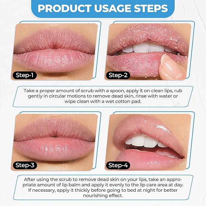 Lip Care Kit – 2-in-1 Lip Scrub and LipBalm Set – Blueberry Lip Exfoliator and Strawberry Lip Balm Hydrating – Complete Set for Gentle Exfoliation and Moisturizing