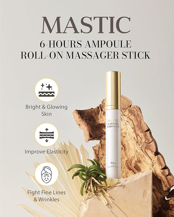 MASTINA Mastic Serum Roller - Dark Circle Remover & Eye Serum for Brighter, Firmer Under Eyes, Korean Skin Care, 0.5 fl oz,White Mastic Complex 63% + Tranexamic Acid 2% + Niacinamide 5%