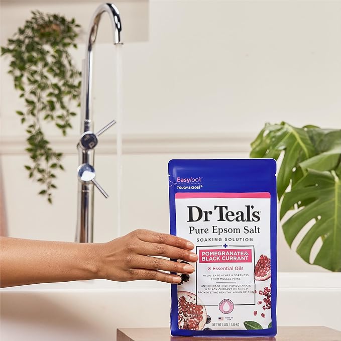 Dr Teal's Epsom Salt Magnesium Soak, Pomegranate & Black Currant, 3 lbs