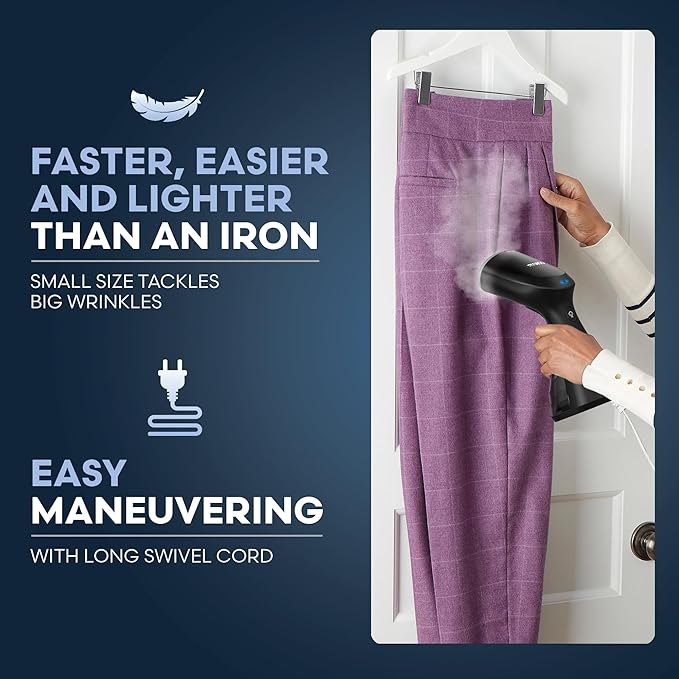 Conair Compact Garment Steamer for Clothes, Small Size Tackles Big Wrinkles with Fast Heat Up