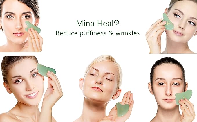 Skin Care Massager for Facial Rejuvenation, Anti-Aging, Wrinkles Removal, Skin Rejuvenation, Jade Self Facial Gua Sha Tool