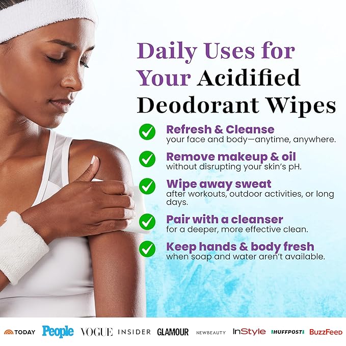 Zero Trace Travel Deodorant Wipes - 60 Count- 24 Hour Odor Control - Aluminum Free Hypoallergenic Mini Deodorant Wipes For Women and Men - Individually Wrapped Underarm & Body Wipes- Fresh Botanics