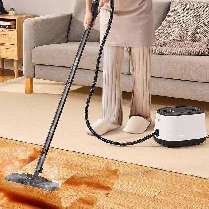 VEVOR Steam Cleaner, Multipurpose Powerful Steamer with 27 Accessories, Steamer Cleaing with Extra-Long Power Cord, 51 oz Tank and Portable Handle, for Grout, Tile, Floors, Appliances, Home & Car